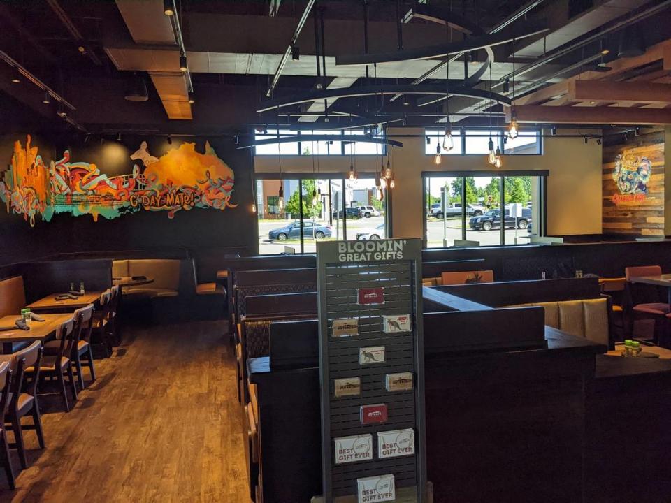 The recently opened Outback Steakhouse at 2128 Freeman Park Drive in Steele Creek is one of only three stores in the country with the “Next Gen Design” that includes a contemporary design with an open floor plan, more natural light and “edgy” art.