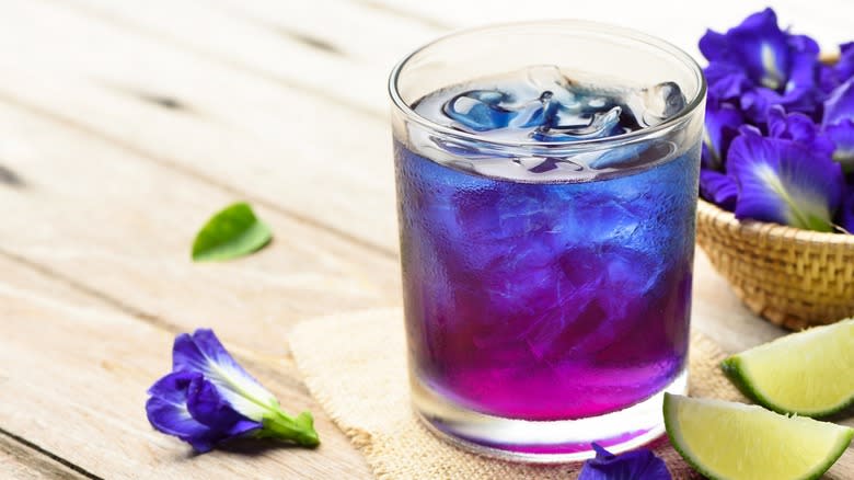 purple drink in glass