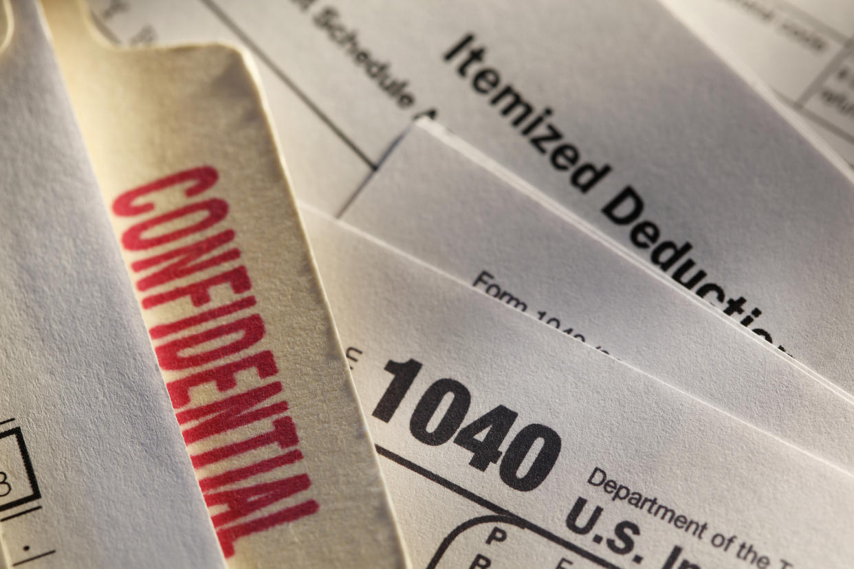 A close up of a file folder stamped 