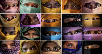 -FILE- This combo photo comprises of portraits of some of the Rohingya Muslim women taken during an interview with The Associated Press in November 2017 in Kutupalong and Gundum refugee camp in Bangladesh. They said they were raped by members of Myanmar's armed forces. The use of rape by Myanmar's armed forces has been sweeping and methodical, the AP found in interviews with 29 Rohingya Muslim women and girls now in Bangladesh. Gambia has filed a case at the United Nations' highest court in The Hague Monday, Nov. 11, 2019, accusing Myanmar of genocide in its campaign against the Rohingya Muslim minority. A statement released Monday by lawyers for Gambia says the case also asks the International Court of Justice to order measures "to stop Myanmar's genocidal conduct immediately." (AP Photo/Wong Maye-E, file)