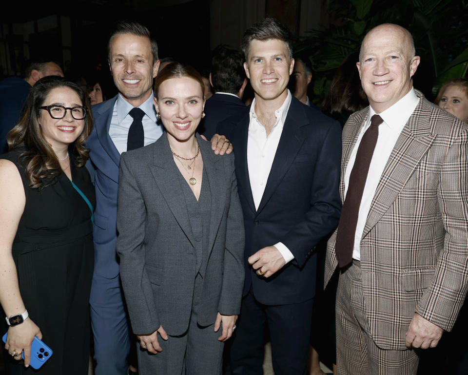 Rachel Adler, Joe Machota, Scarlett Johansson, Colin Jost and Bryan Lourd