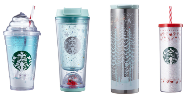 Starbucks Christmas Japan 2014 Fun Tumbler Rotating Santa Ho Ho Ho