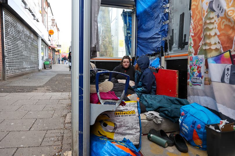 Inside the bus shelter -Credit:Anita Maric / SWNS