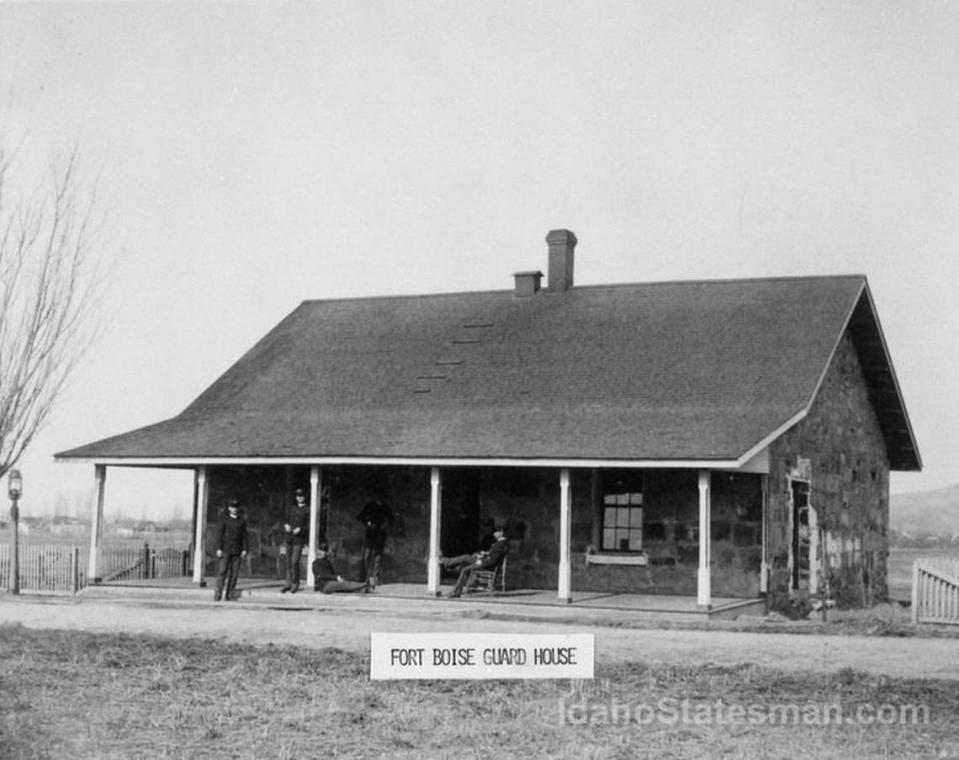 Old Fort Boise guard house, at the west end of the Quadrangle. There’s also a cell block inside, nicknamed “Hotel de Crossbar,” according to historian Ken Swanson. Photo courtesy of Boise VA Medical Center. See an interactive map with videos here.