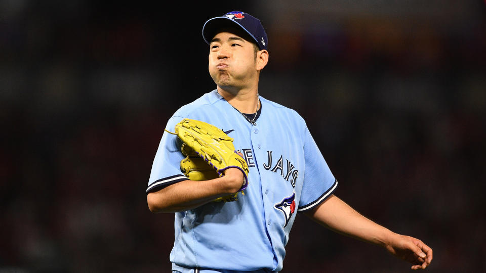 Yusei Kikuchi made his first appearance out of the Blue Jays' bullpen on Thursday. (Photo by Brian Rothmuller/Icon Sportswire via Getty Images)