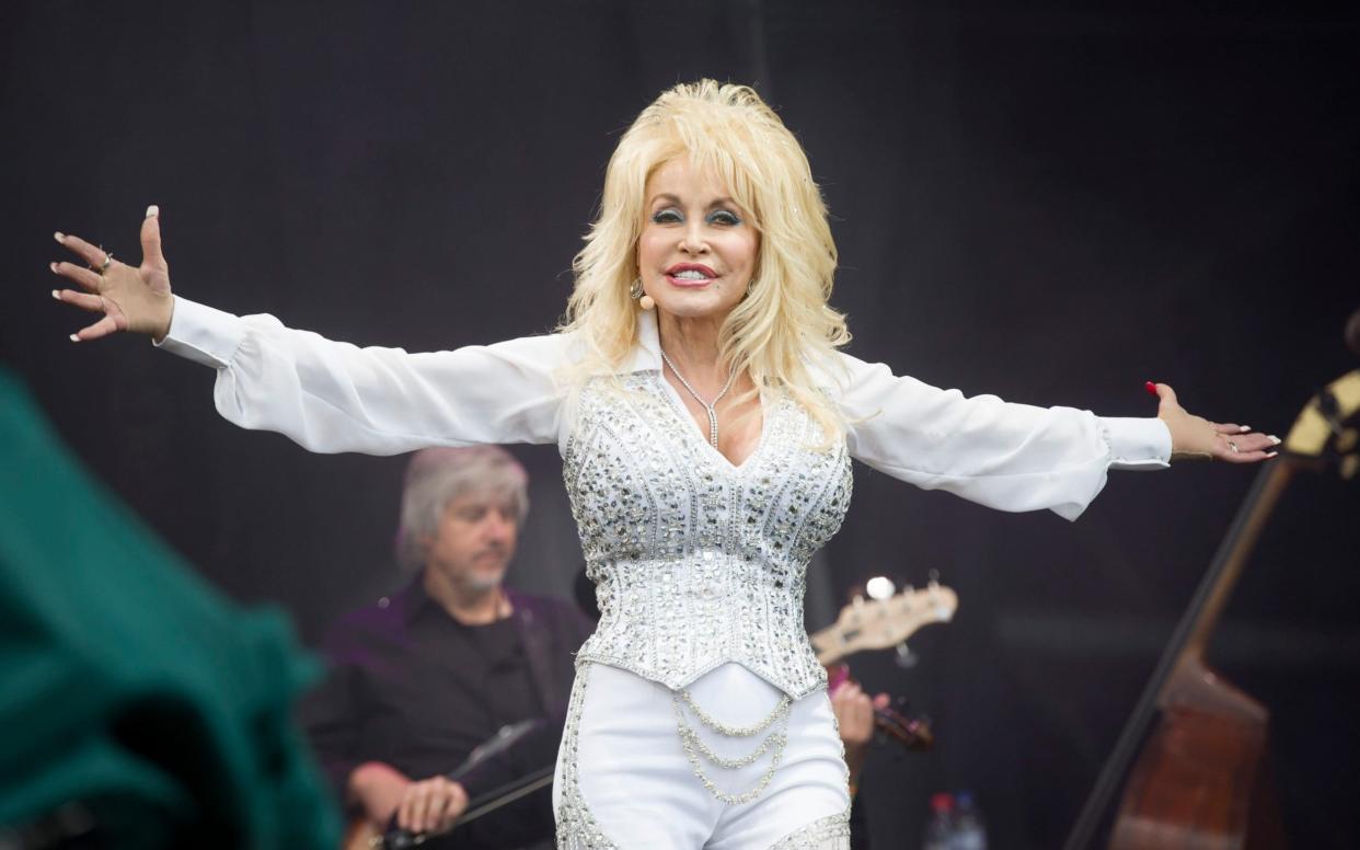 Dolly Parton takes to the Pyramid Stage in 2014 - Geoff Pugh