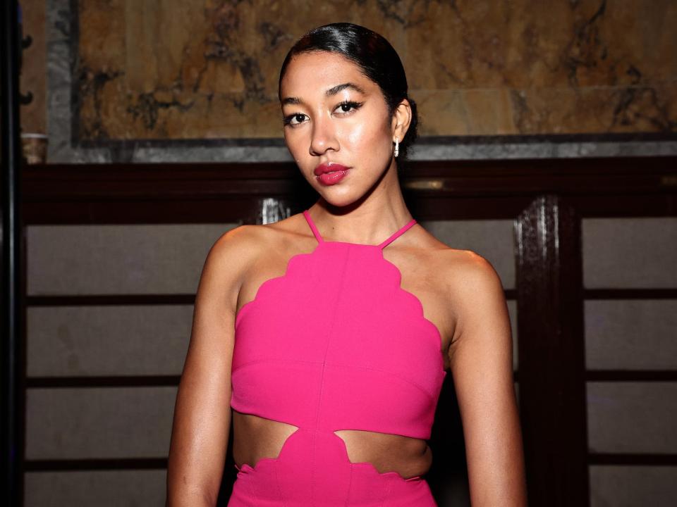 Aoki Lee Simmons attends the Prabal Gurung show during New York Fashion Week: The Show at New York Public Library on February 10, 2023 in New York City.