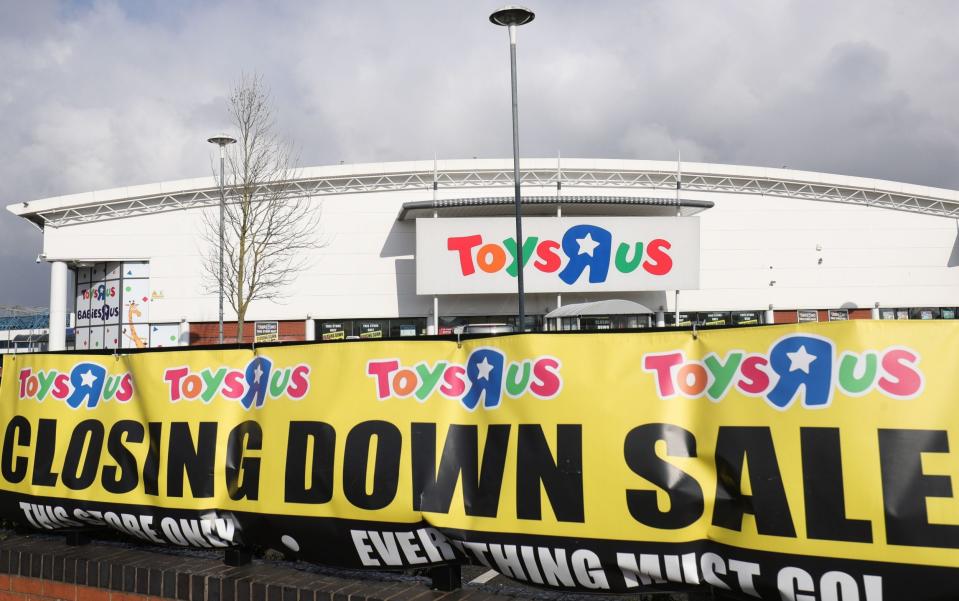 A Toys R Us shop in Birmingham in 2018 after the retailer fell into administration