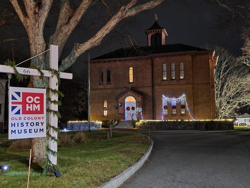 The Old Colony History Museum in Taunton is lit up for the 2021 holiday season.