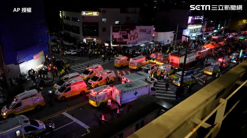 梨泰院踩踏事件釀成154人死亡。（圖／AP授權）