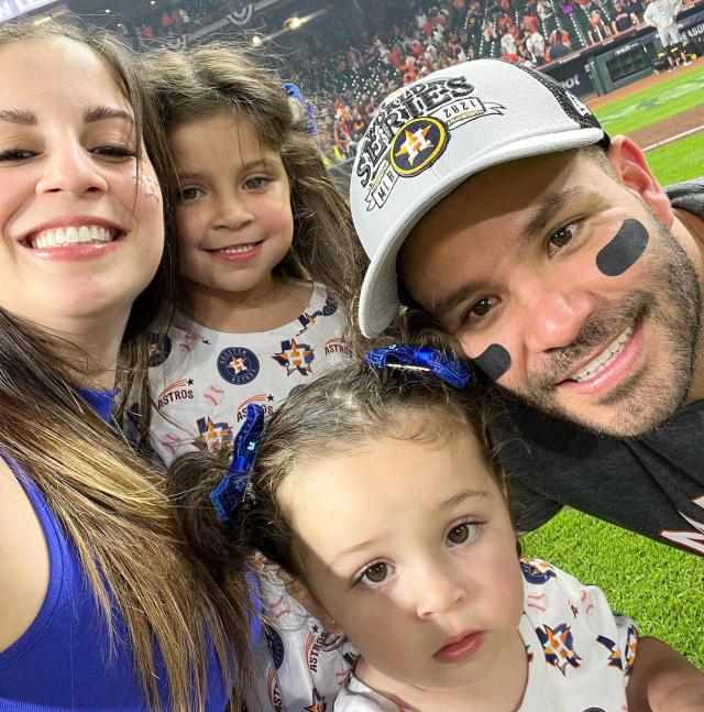 Jose Altuve, HOU and his daughter, Melanie // GAME 7 ALCS Oct 21 2017 v NYY