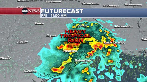 PHOTO: An ABC News weather graphic shows a Futurecast for 11am Friday, July 1, 2022. (ABC News)