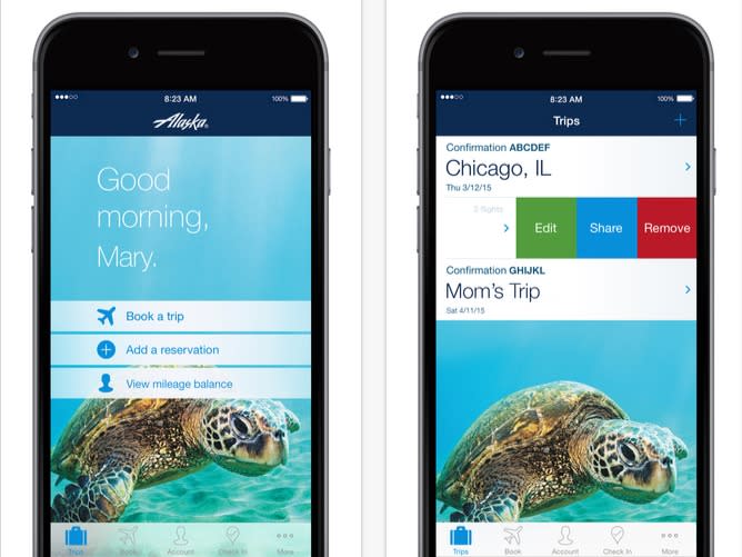 Screen Shot Alaska Airlines App
