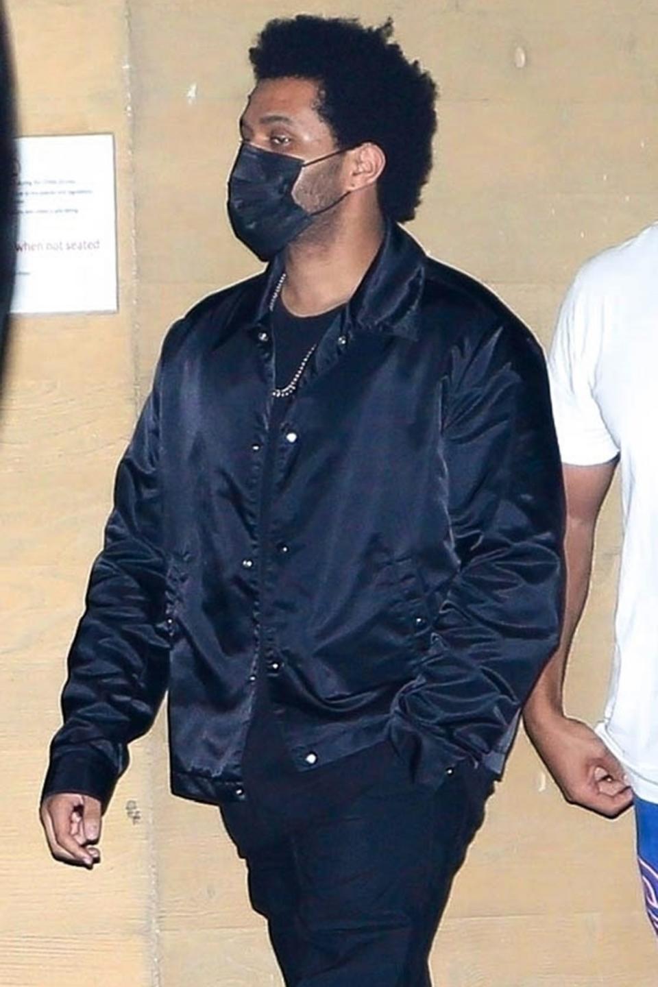 <p>The Weeknd spends an evening out with friends at Nobu Malibu on Monday night.</p>