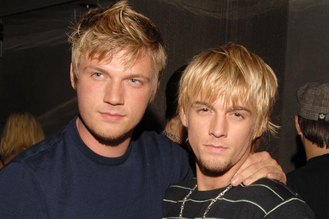 Nick Carter and Aaron Carter during Howie Dorough's Birthday Party at LAX in Hollywood