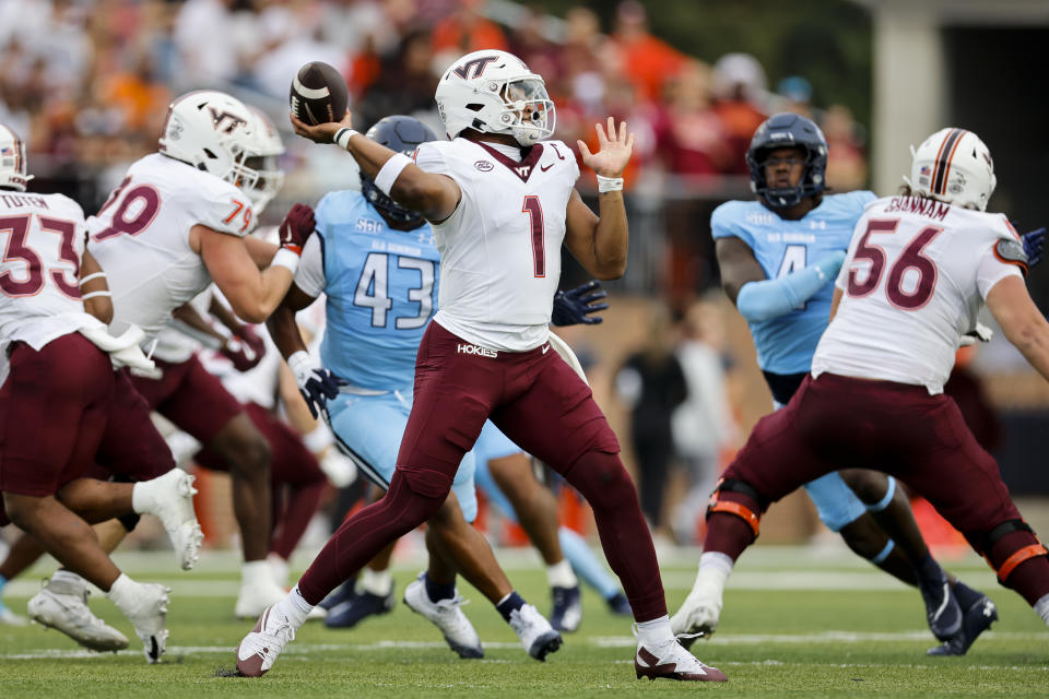 Kyron Drones runs, passes Virginia Tech past Old Dominion, 3717