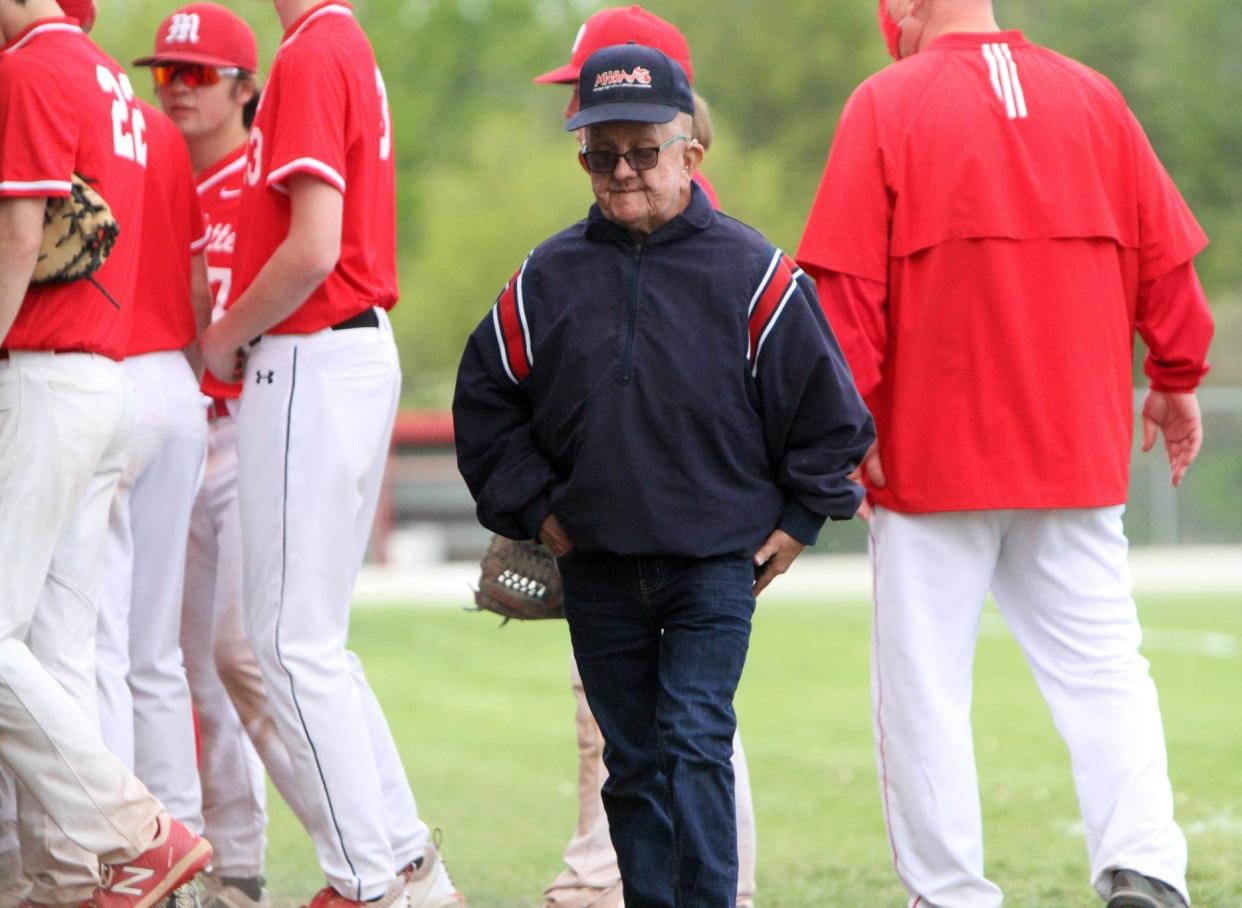 Roy "Bubba" Armstrong is seen during a Marlette baseball game. Armstrong, who died at the age of 67 on Wednesday, was a fixture at Marlette sporting events for nearly 50 years.