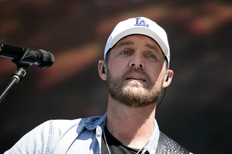 Brett Young performs on stage during the iHeartRadio Music Festival Daytime Concerts at the Las Vegas Festival Grounds on September 21, 2019. The country singer turns 43 on March 23. File Photo by James Atoa/UPI