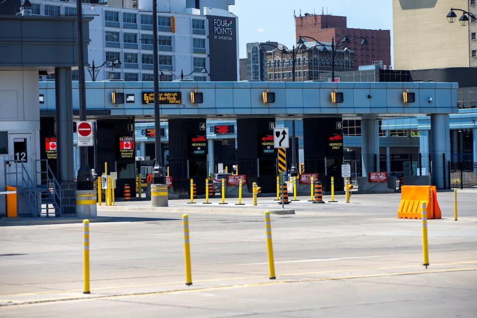 General view of the Windsor side entrance for the Detroit-Windsor Tunnel, a route linking Canada and the United States, as coronavirus disease (COVID-19) restrictions remain in place, in Windsor, Ontario, Canada July 5, 2020. 