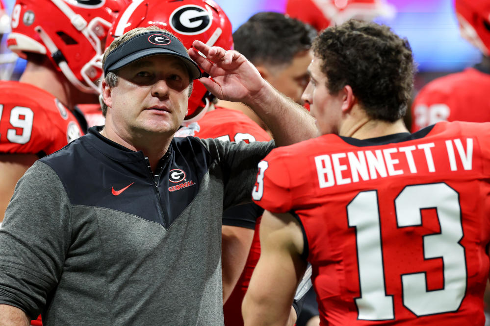 WATCH: Kirby Smart calls out team, Stetson Bennett after Peach Bowl win: 'I  don't know that we're ready for TCU'