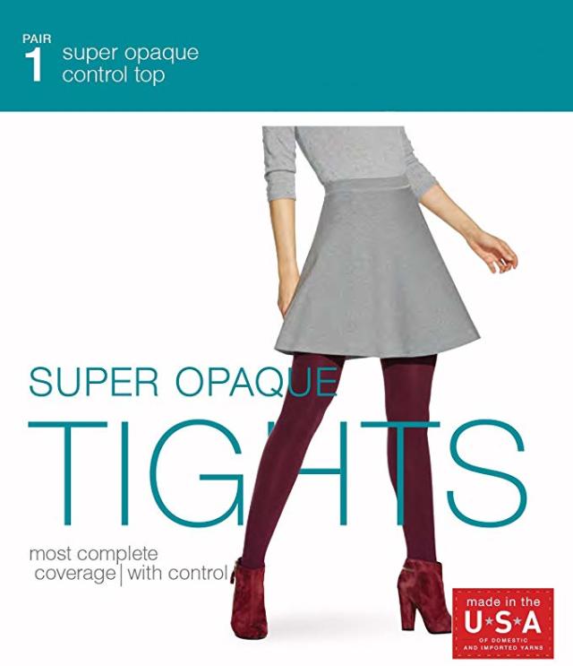 No Nonsense Women's Super Opaque Control-Top Tights