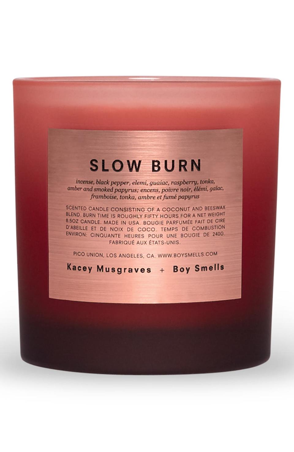 <p><a href="https://go.redirectingat.com?id=74968X1596630&url=https%3A%2F%2Fwww.nordstrom.com%2Fs%2Fboy-smells-x-kacey-musgraves-slow-burn-scented-candle-nordstrom-exclusive%2F5920583&sref=https%3A%2F%2Fwww.cosmopolitan.com%2Fstyle-beauty%2Ffashion%2Fg38079873%2Fgift-ideas-for-writers%2F" rel="nofollow noopener" target="_blank" data-ylk="slk:Shop Now;elm:context_link;itc:0;sec:content-canvas" class="link ">Shop Now</a></p><p>Slow Burn Scented Candle</p><p>nordstrom.com</p><p>$52.00</p>