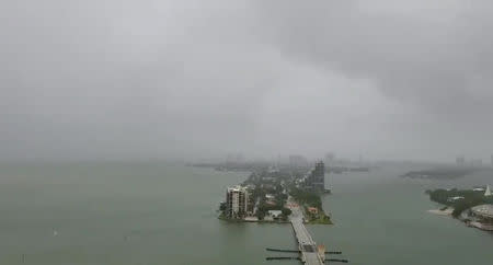 Storm Gordon descends on Miami, Florida, U.S., September 3, 2018 in this still image taken from a video obtained from social media. Ryan RC Rea/via REUTERS