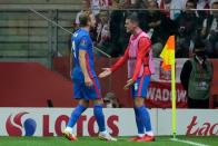 Harry Kane celebrates with Conor Coady