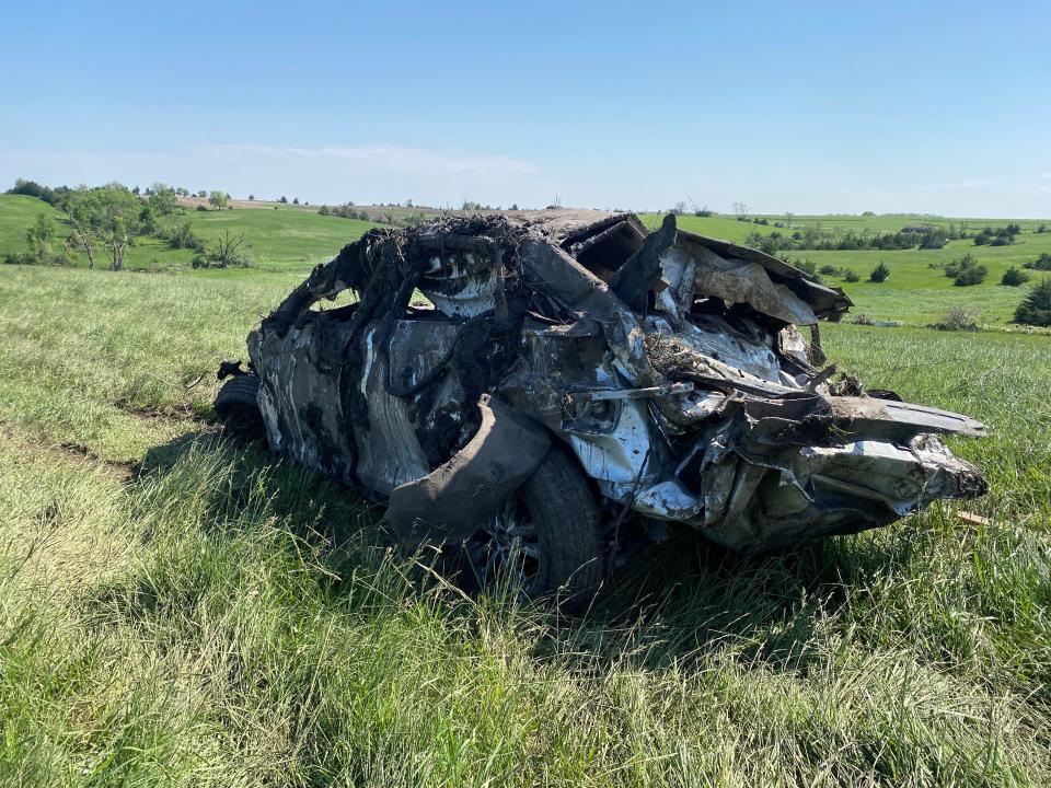 A woman driving in the tornado Tuesday, May, 21, 2024, was killed just north of Corning on Highway 148.