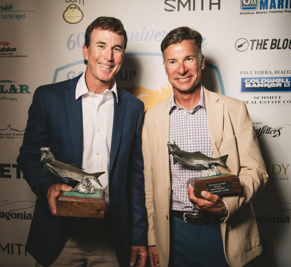 First Runner Up Angler, Thane Morgan from Amarillo, right, and Guide, Capt. Dustin Huff, earned a total of 4130 points at the 60th Annual Gold Cup Invitational Tarpon Fly Fishing Tournament in Florida.