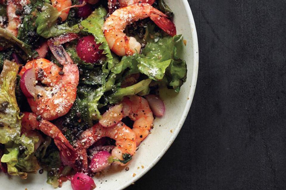 Warm Shrimp and Escarole Salad