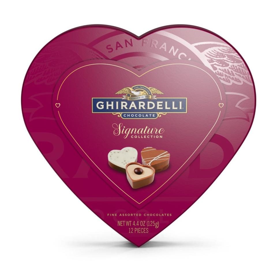 <p><a href="https://go.redirectingat.com?id=74968X1596630&url=https%3A%2F%2Fwww.target.com%2Fp%2Fghirardelli-valentine-39-s-signature-collection-assorted-chocolates-gift-4-4oz%2F-%2FA-86834916&sref=https%3A%2F%2Fwww.thepioneerwoman.com%2Fholidays-celebrations%2Fg38484071%2Fbest-valentines-day-candy-to-buy%2F" rel="nofollow noopener" target="_blank" data-ylk="slk:Shop Now;elm:context_link;itc:0;sec:content-canvas" class="link ">Shop Now</a></p><p>Ghirardelli Valentine's Signature Collection</p><p>target.com</p><p>$14.49</p>