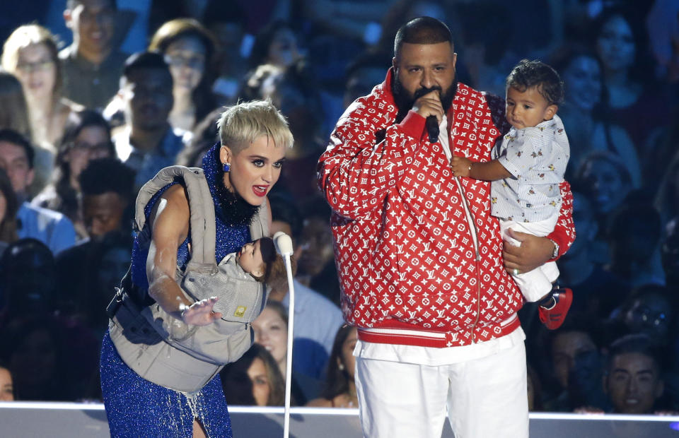 DJ Khaled and Asahd even got to make an onstage appearance with Katy Perry during&nbsp;the&nbsp;show. (Photo: Mario Anzuoni / Reuters)