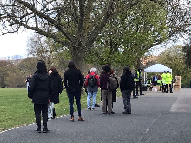 Coronavirus surge testing in Brockwell Park, south London 