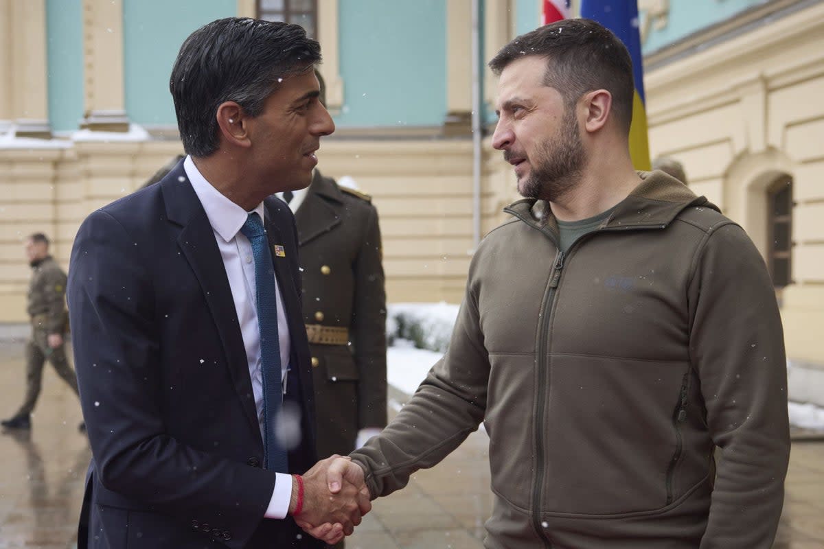 Rishi Sunak and the Ukrainian leader Volodymyr Zelensky in Kyiv (PA Media)