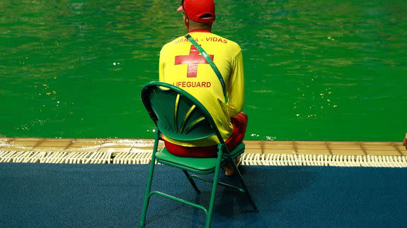 The diving pool at the Olympics has mysteriously turned green