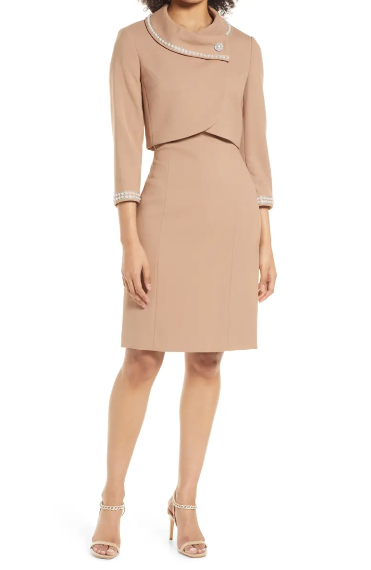 Nested Wrap Jacket & Sheath Dress