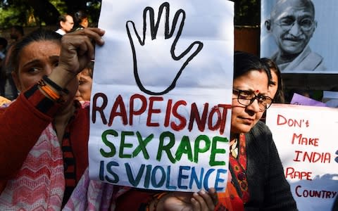 Women have taken to the streets to protest India's appalling record on women's rights - Credit: SAJJAD HUSSAIN/AFP via Getty Images