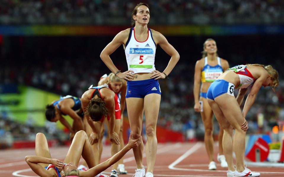 Kelly Sotherton looks on at the Beijing Games in 2008 - Getty Images Sport