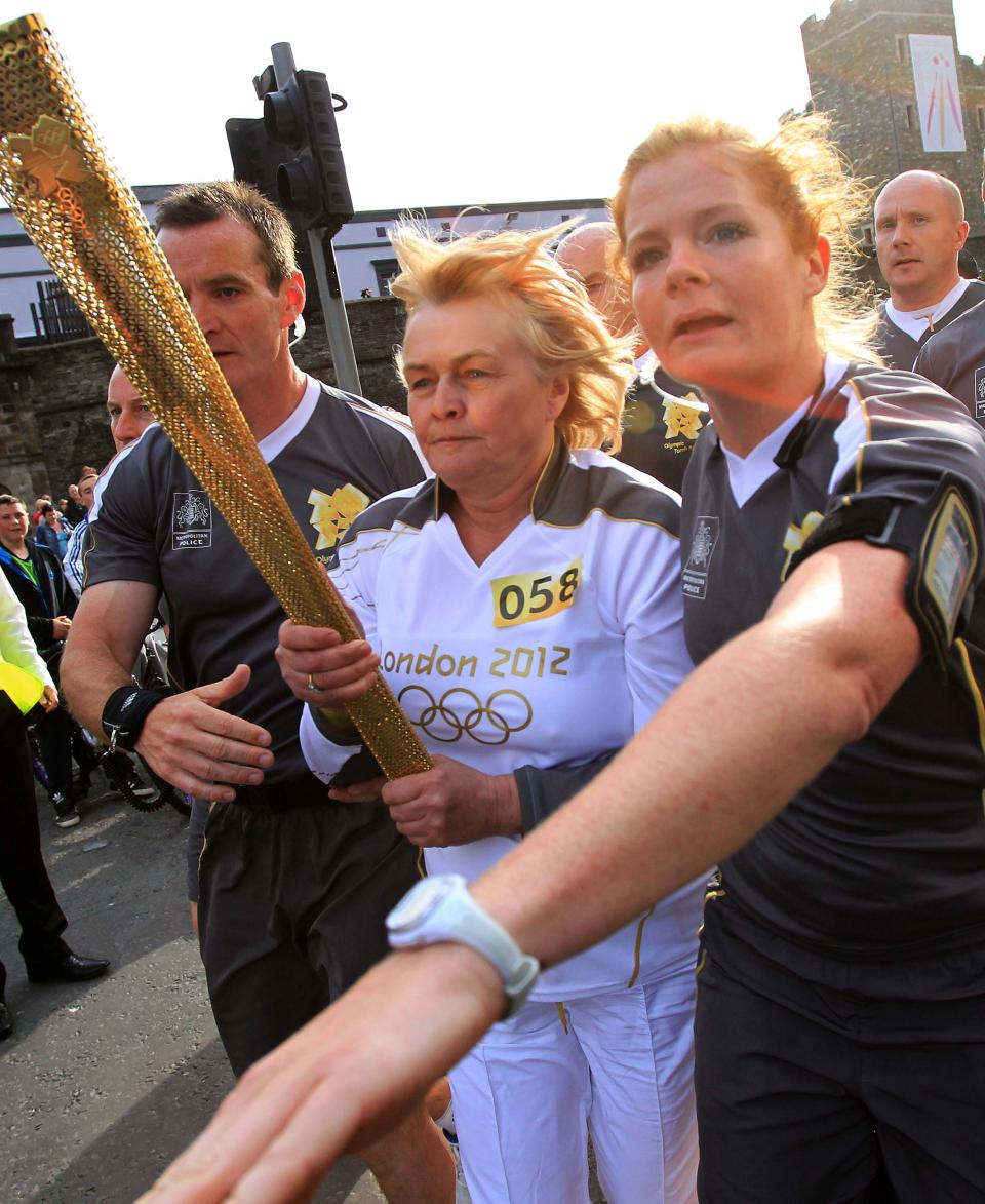 The Olympic torch bearer is re-routed by