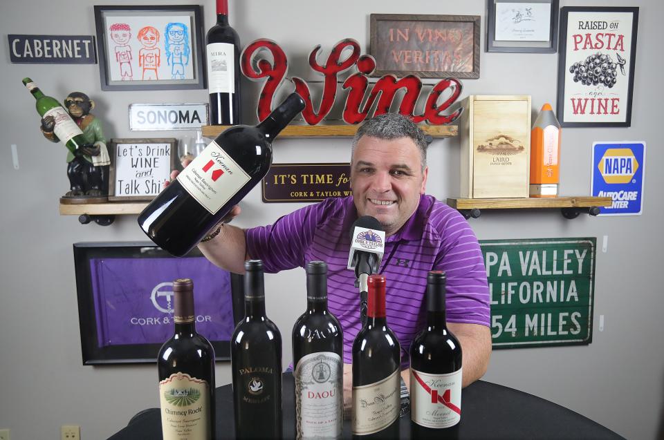 Wine podcaster and distributor Luke Taylor is pictured March 16 in Stow.