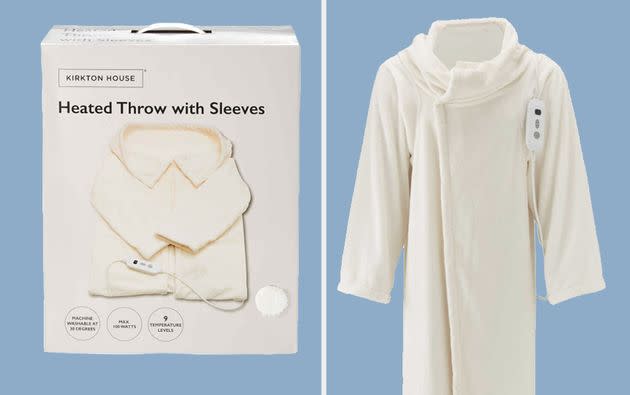 Aldi's heated dressing gown, sold out online, but in stores now. (Photo: Aldi)