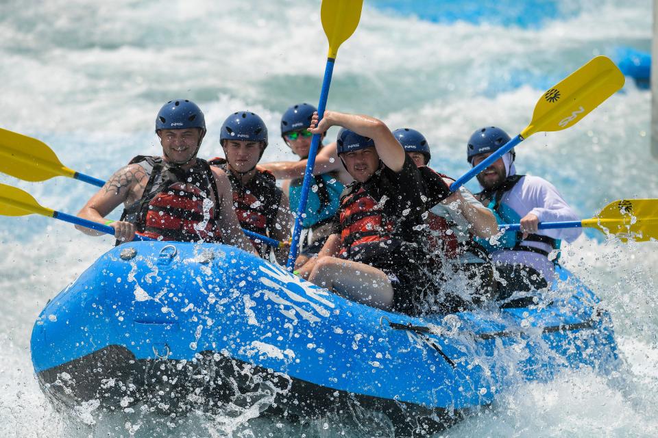 Training continues, on Saturday June 10, 2023, while Montgomery Whitewater prepares for its July opening in Montgomery, Ala. 