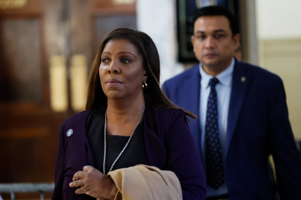 Attorney General Letitia James exits the courtroom during the civil fraud trial of former President Donald Trump and his children at New York State Supreme Court on Nov. 3, 2023, in New York City. (Photo by Michael M. Santiago/Getty Images)