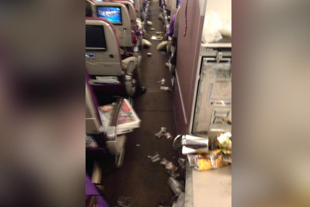 The aftermath of severe turbulence on board a passenger plane