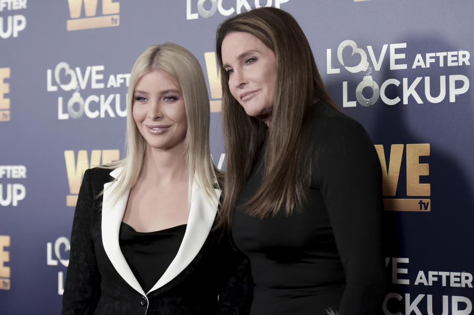 Sophia Hutchins, left, and Caitlyn Jenner attend Real Love: Relationship Reality TV's Past, Present and Future on Tuesday, Dec. 11, 2018, in Beverly Hills, Calif. (Photo by Richard Shotwell/Invision/AP)