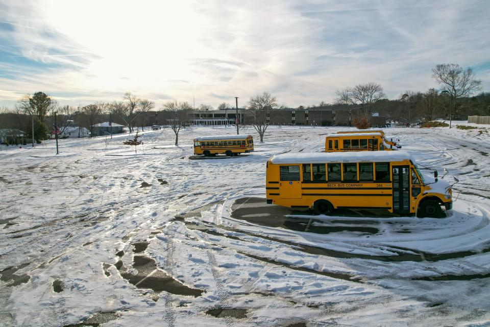 Clearing of not just school property but roads around Knox County after the recent winter storms took long enough that Knox County Schools used up all its banked "snow days" for the year.