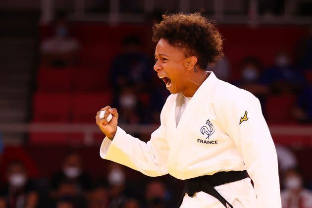 Amandine Buchard après sa victoire en demi-finale, dimanche.