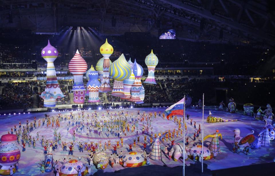 <p>Russia paid homage to its heritage with a colorful display during the opening ceremony of the Winter Olympics in Sochi. </p>