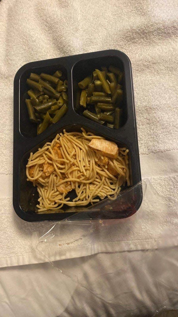 An asylum seeker staying at Ardsley Acres Hotel Court took this photo of a lunch he was provided at the hotel recently.